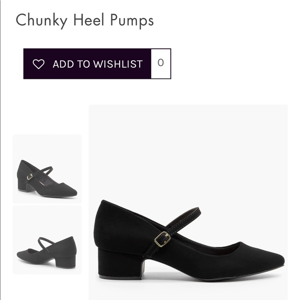 Qupid swing style black chunky heel